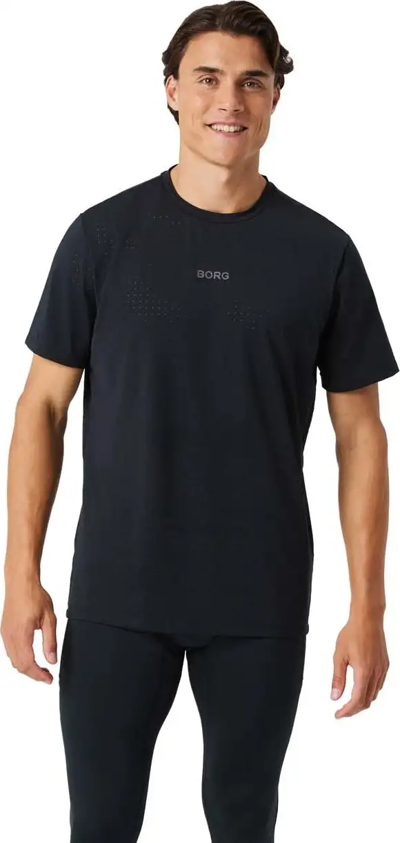 Björn Borg Men's Borg Running Perforated T-Shirt Black Beauty