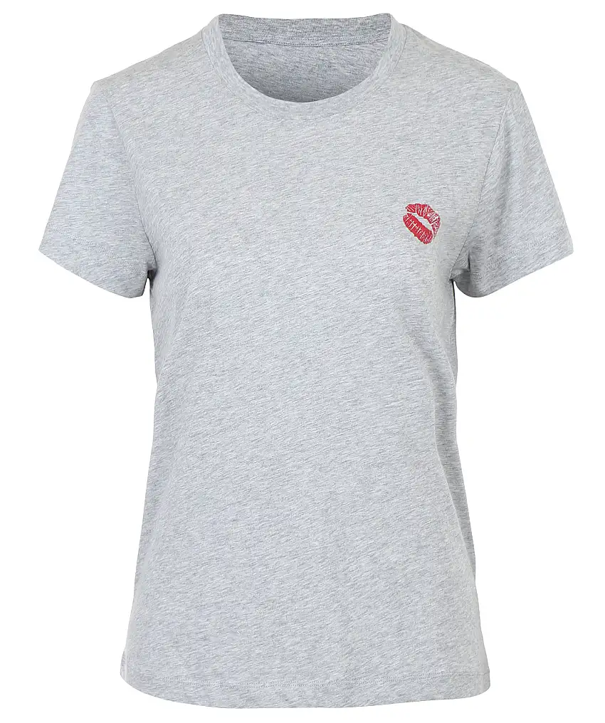 La La Berlin T-shirt cara lips - Grå