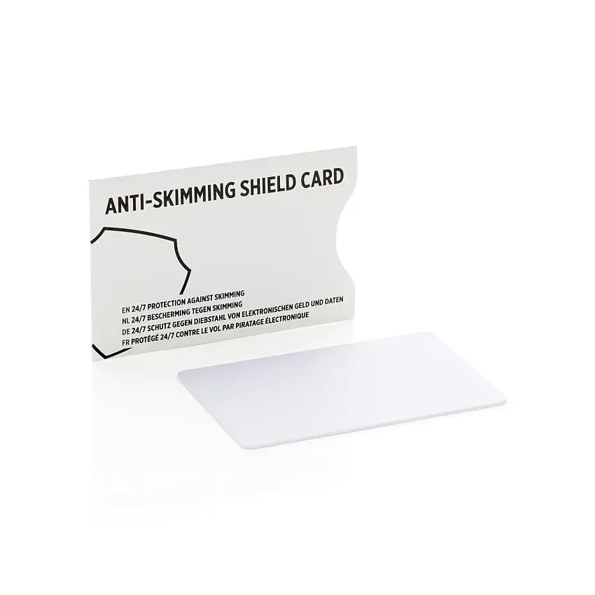 Anti-skimming kortsköld med aktivt störnings-chip