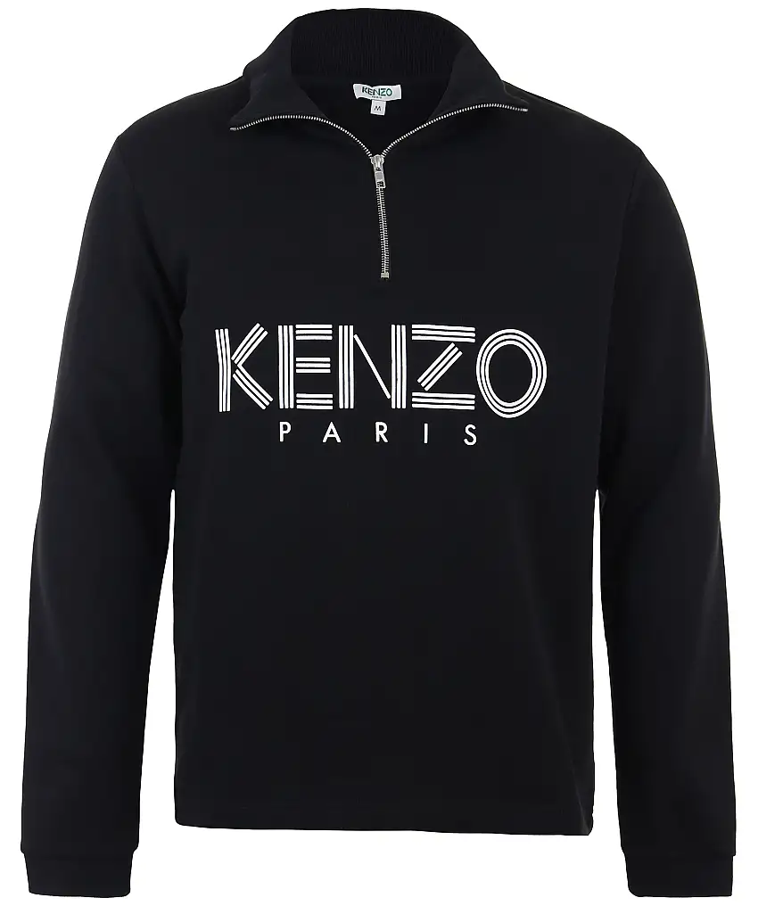 Kenzo Tiger crest half zip - Svart