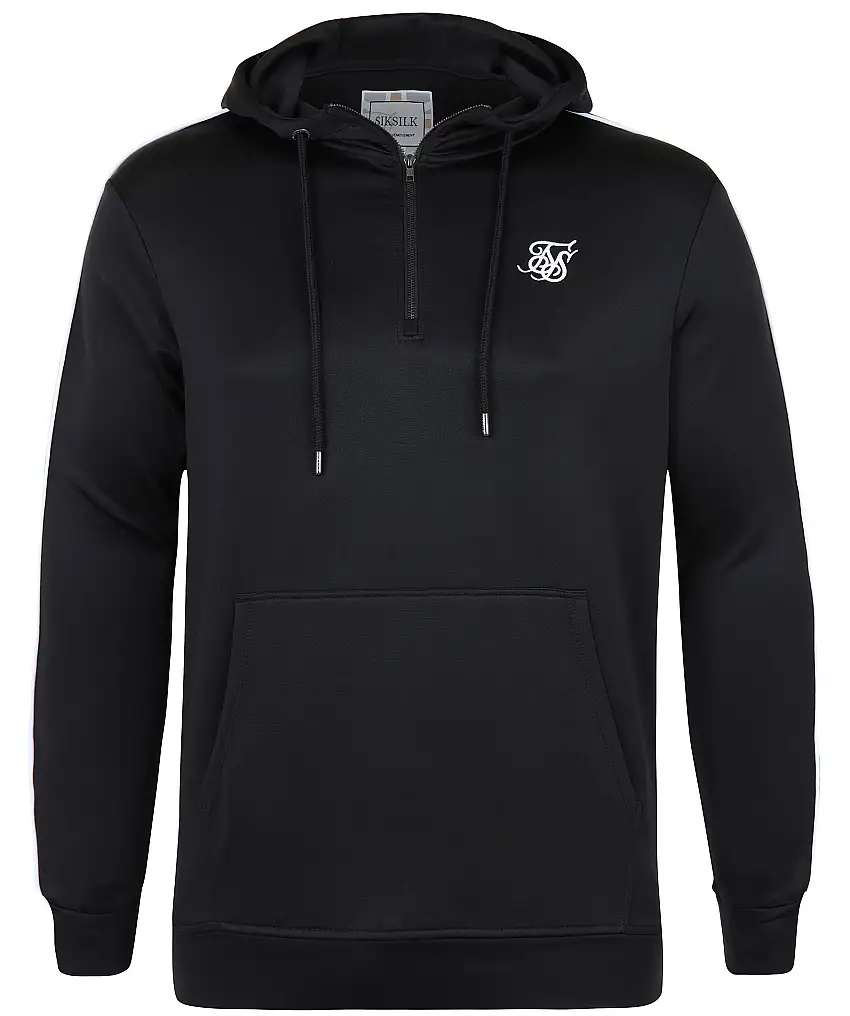 SikSilk Panel tape hoodie - Svart