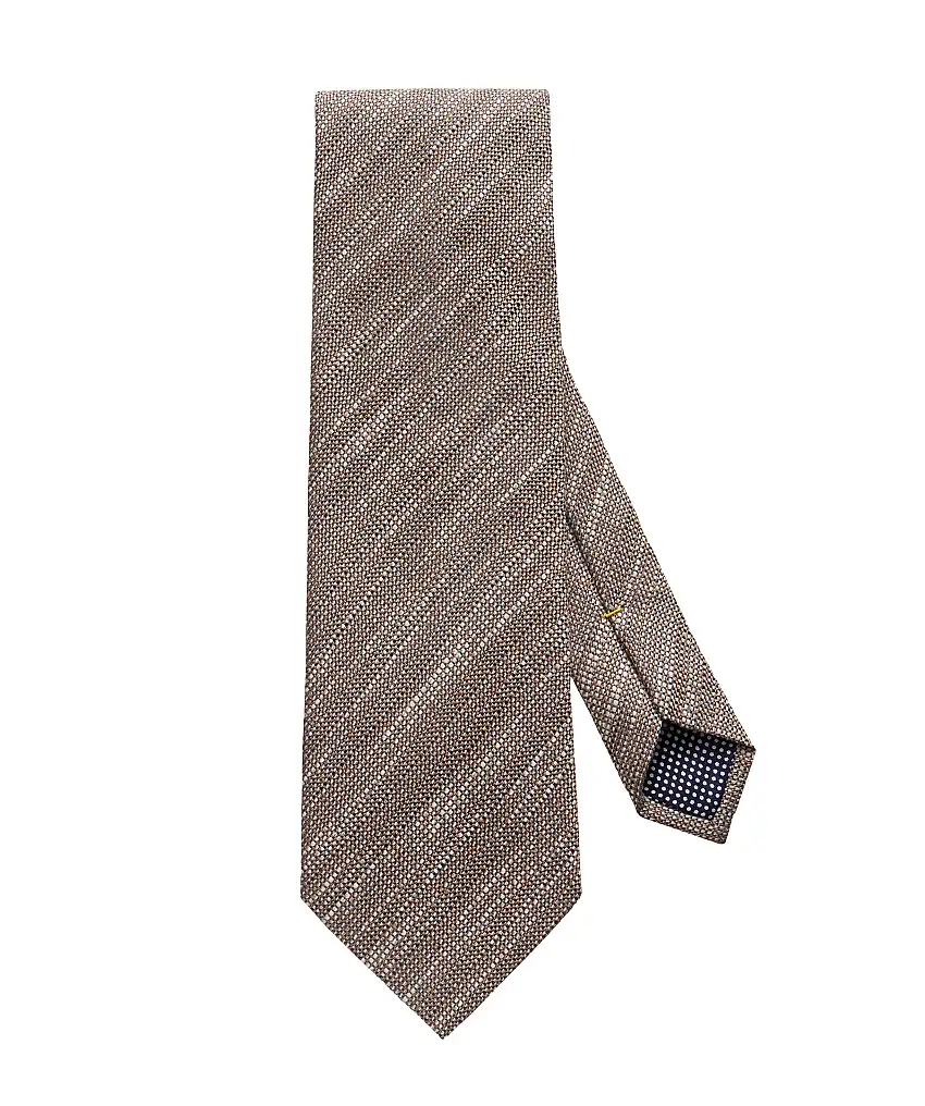 Eton Cotton, Silk & Linen Tie - Brun