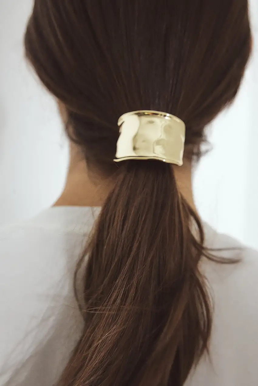 2-pack hårband med hamrad textur Guld