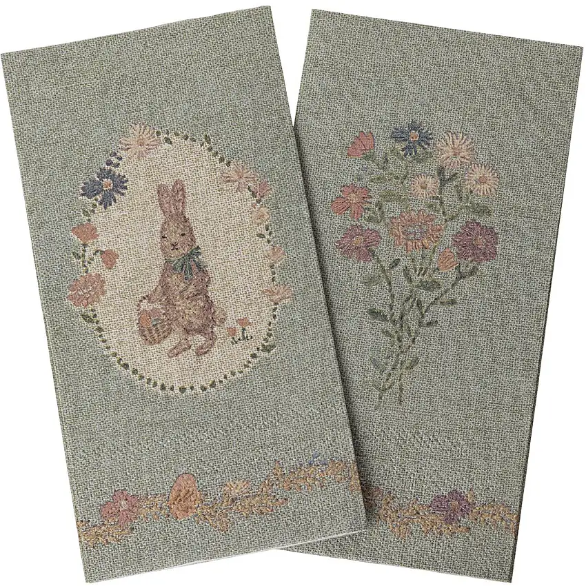 Maileg Napkin, Lapin De Pâques - Green/Green