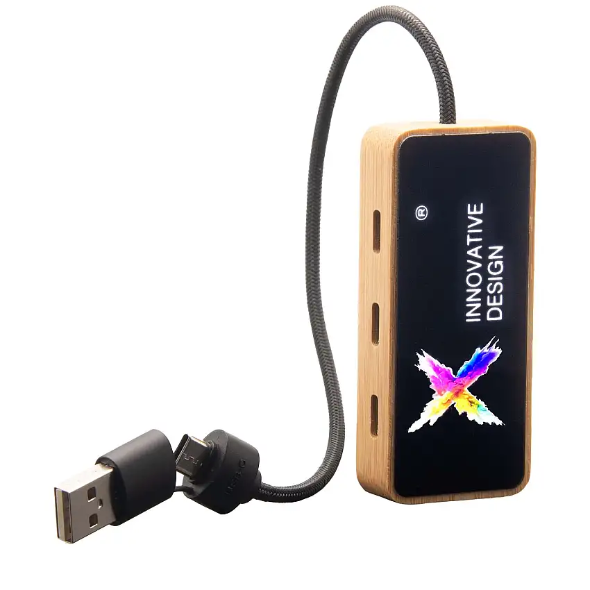 SCX.design H21 8-i-1 USB-hubb i trä med dubbla ingångar och sex portar