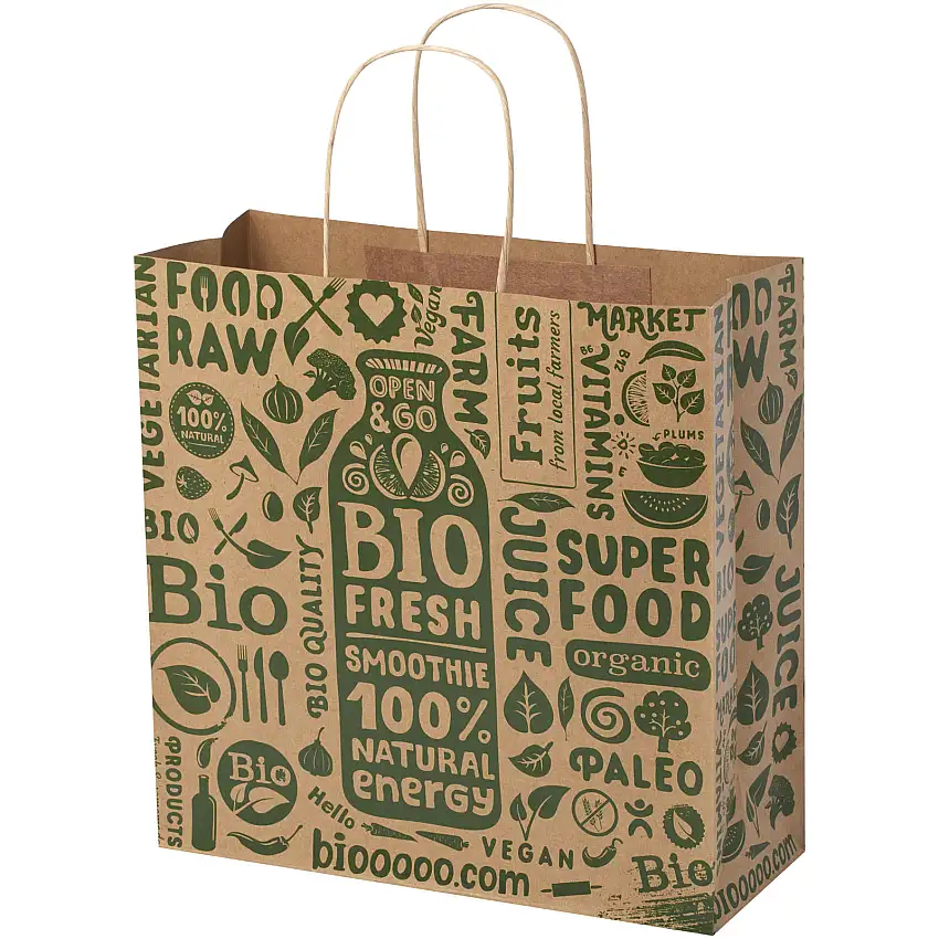 Kraftpapperspåse 120 g/m2 med tvinnade handtag – XL