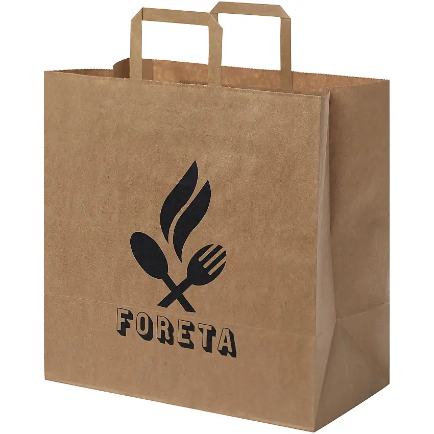 Kraftpapperspåse 80-90 g/m2 med platta handtag – XL