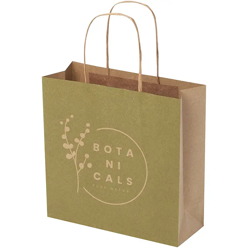 Kraftpapperspåse 120 g/m2 med tvinnade handtag – small