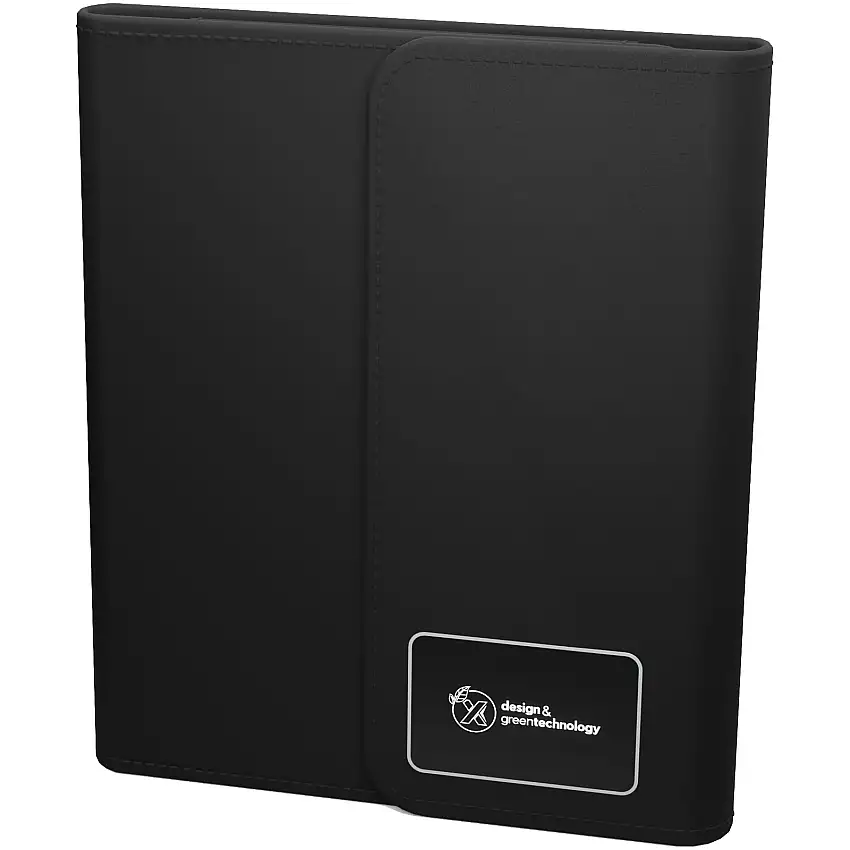 SCX.design O18 A5-anteckningsbok med 5 W trådlös 4 000 mAh powerbank och upplyst logotyp