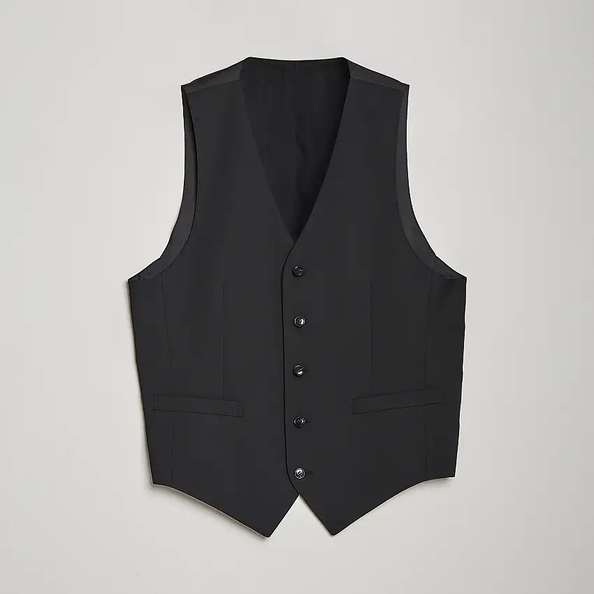 Wayde Wool Travel Waistcoat Black