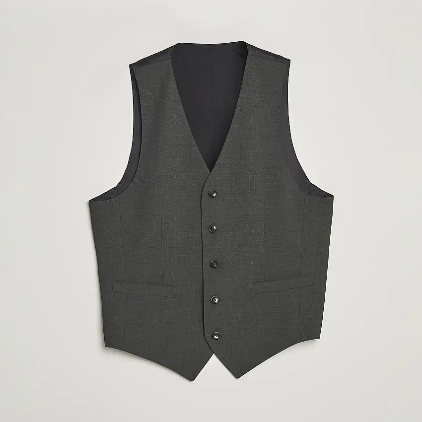 Wayde Wool Travel Waistcoat Olive Extreme