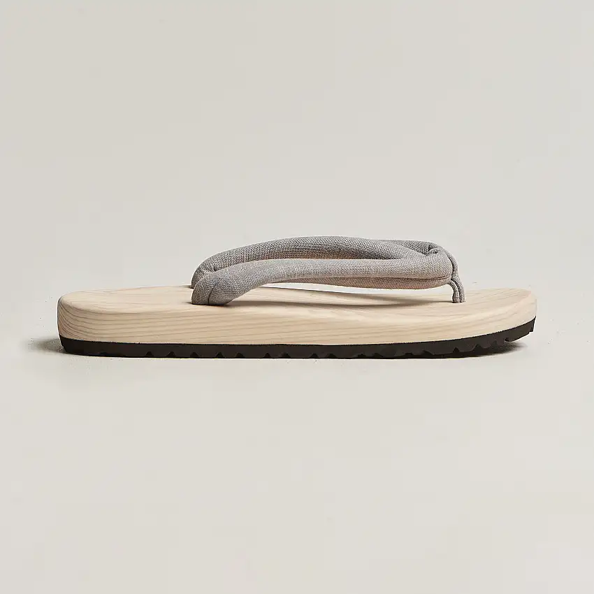 Wooden Geta Sandals Light Grey