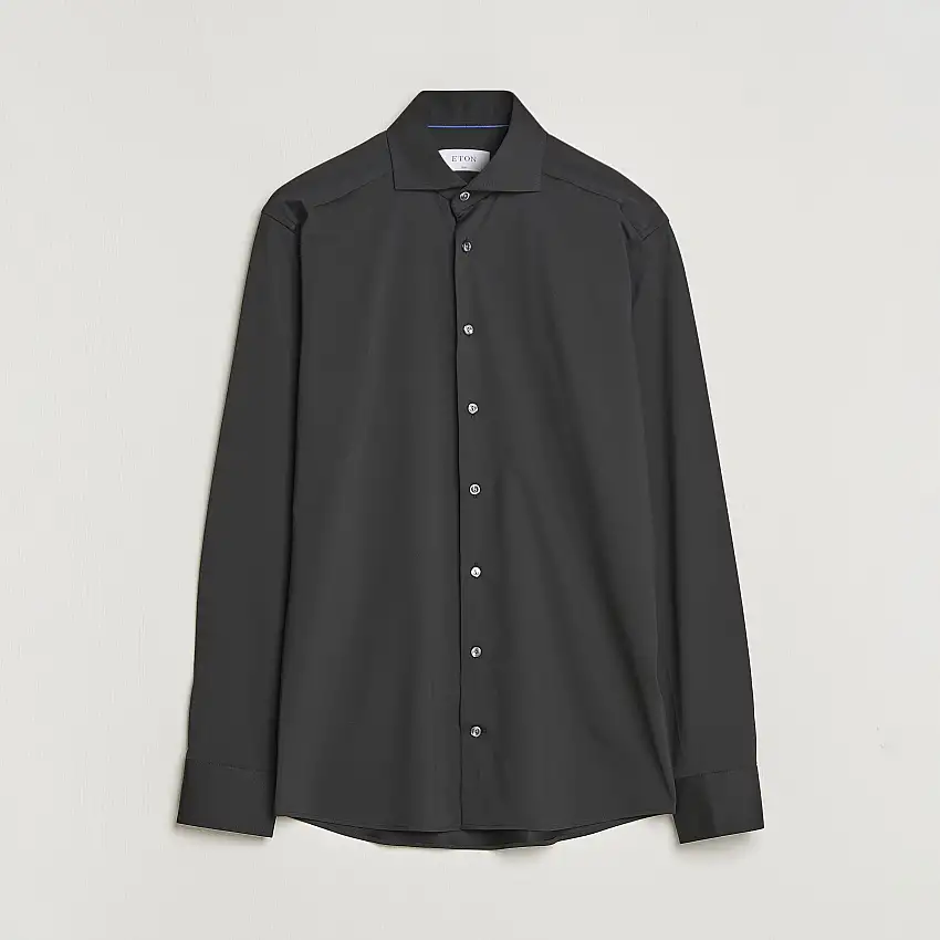 Slim Fit Four Way Stretch Shirt Black