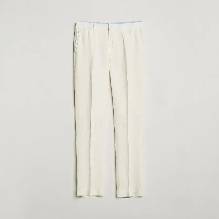 Linen Pleated Trousers Cream