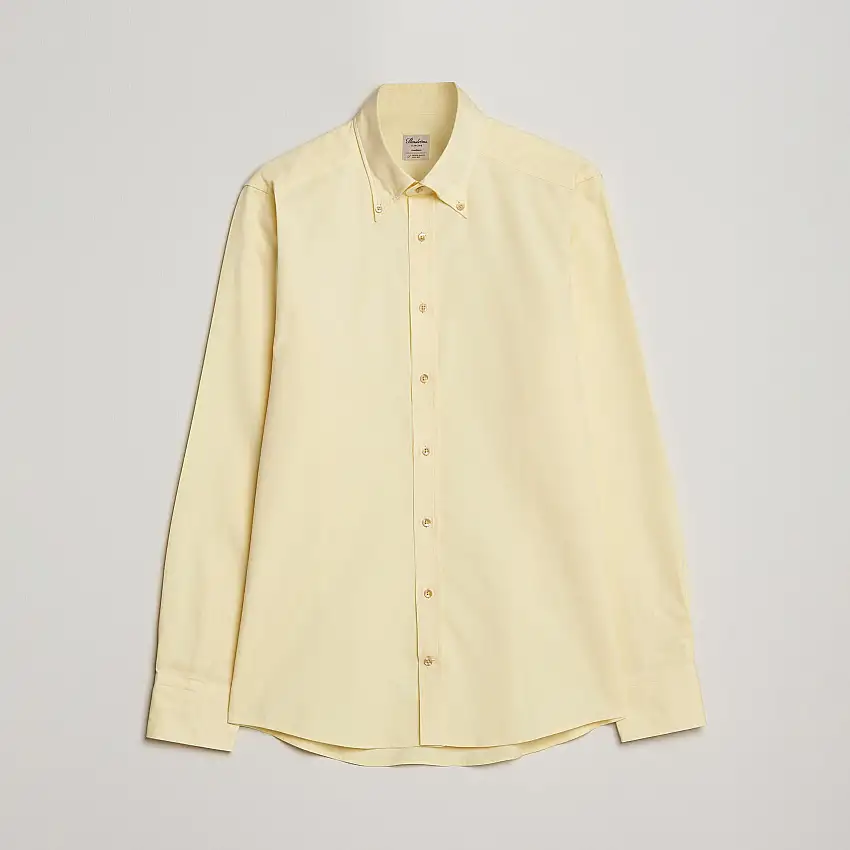 Slimline Button Down Pinpoint Oxford Shirt Yellow