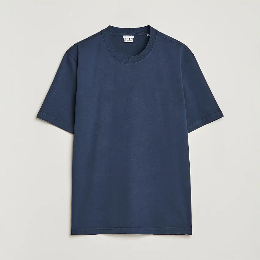 Adam Pima Crew Neck T-Shirt Navy Blue