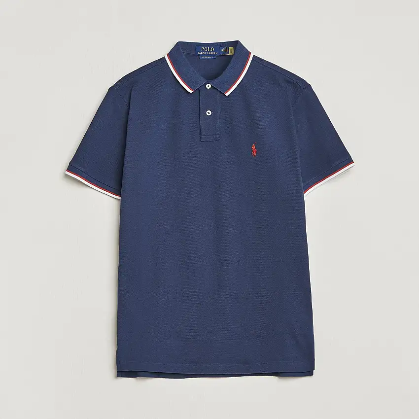 Custom Slim Fit Tipped Polo Newport Navy