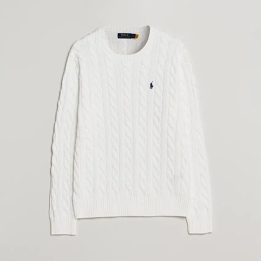 Cotton Cable Pullover White