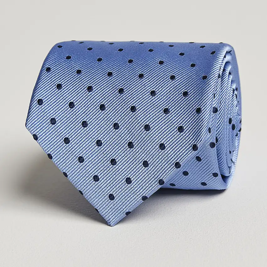 Dot Classic Tie 8 cm Sky Blue/Navy