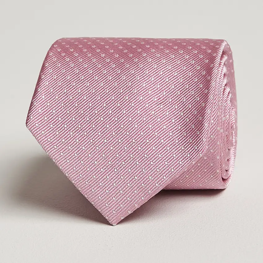 Micro Dot Classic Tie 8 cm Pink/White