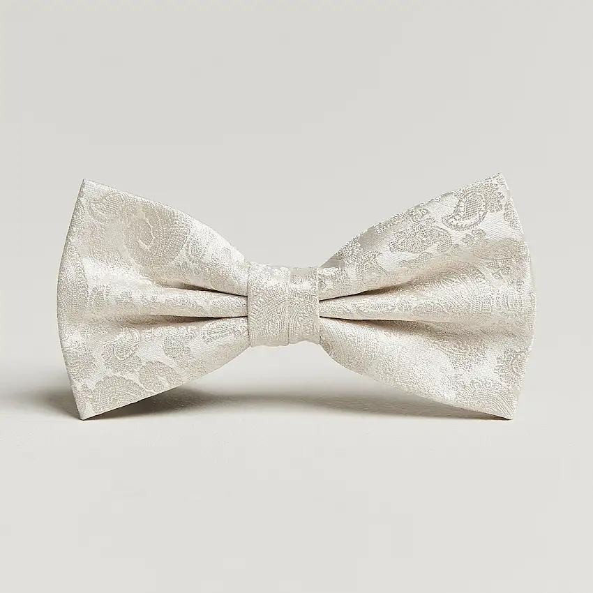 Tonal Paisley Pre Tie Silk Cream