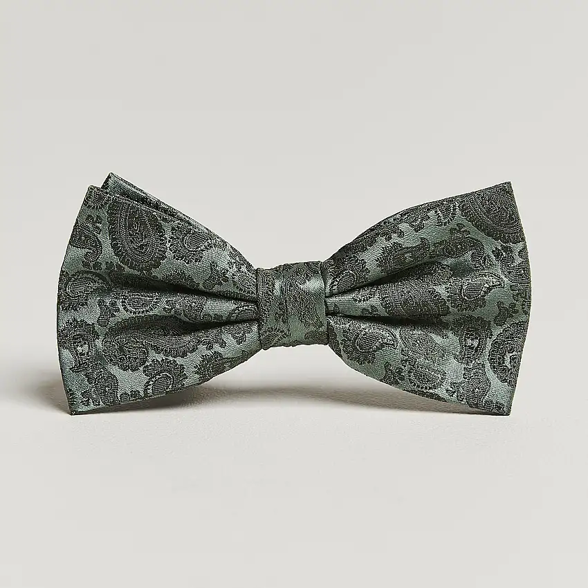 Tonal Paisley Pre Tie Silk Olive