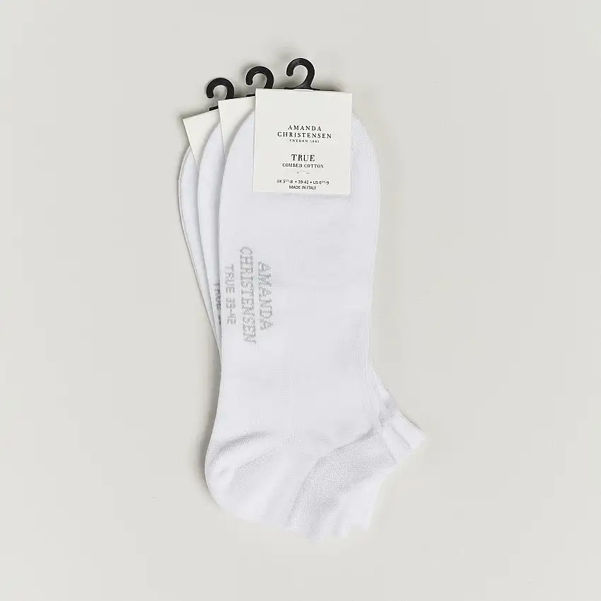 3-Pack True Cotton Sneaker Socks White