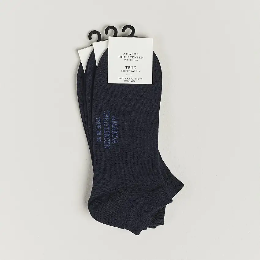 3-Pack True Cotton Sneaker Socks Dark Navy