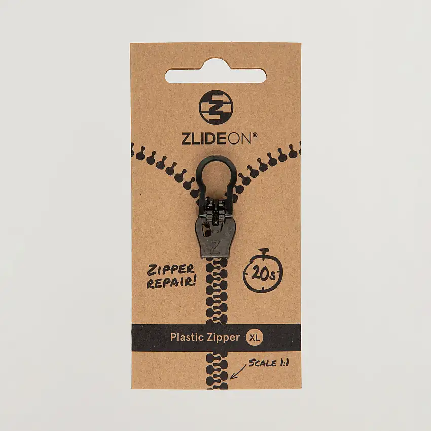 Metal & Plastic Zipper Black