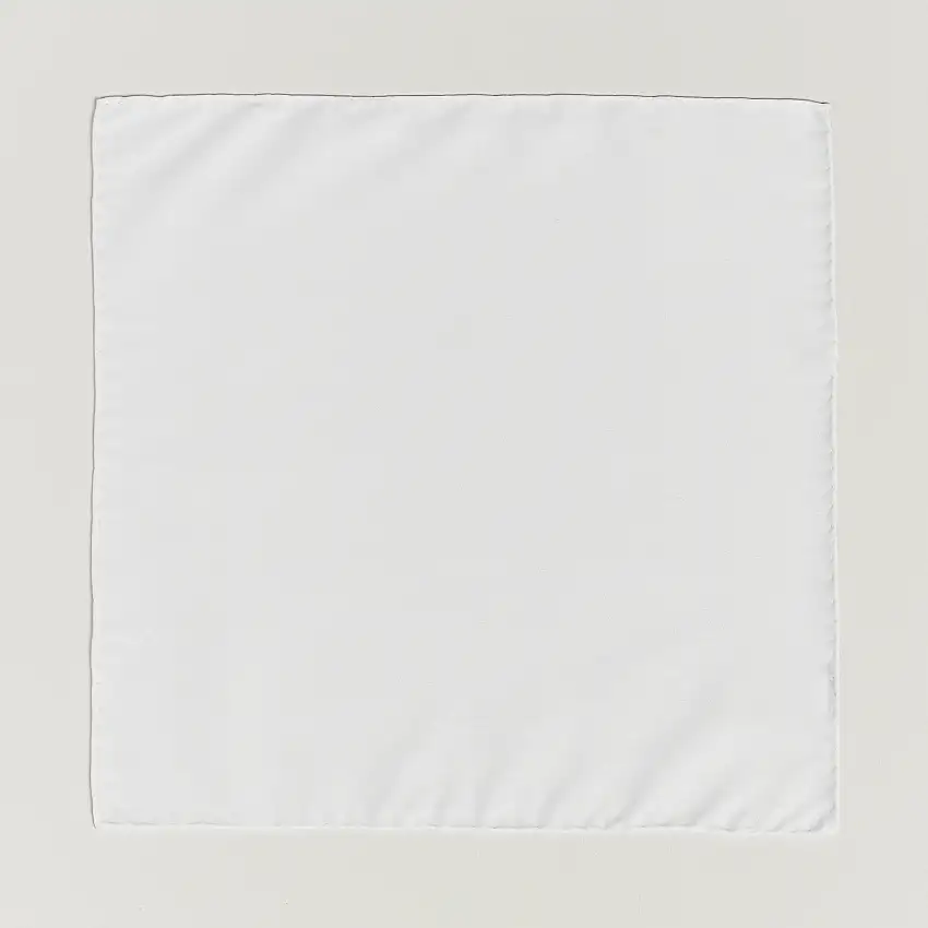 Signature Twill Pocket Square White