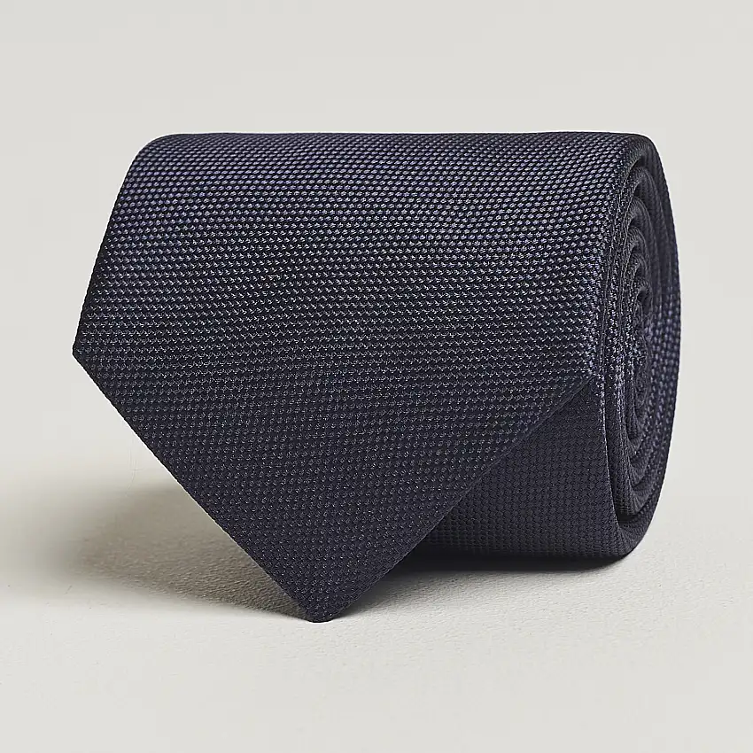 Silk Basket Weave Tie Navy