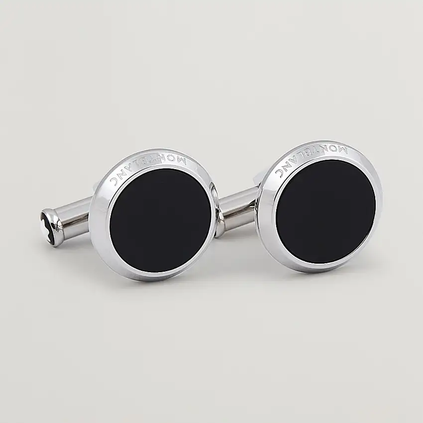 Meisterstück Steel Cufflinks Black Onyx