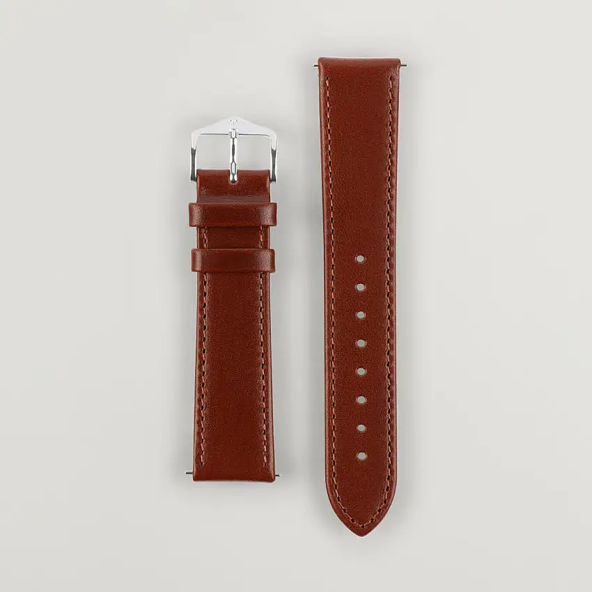 Osiris Calf Leather Watch Strap Mid Brown