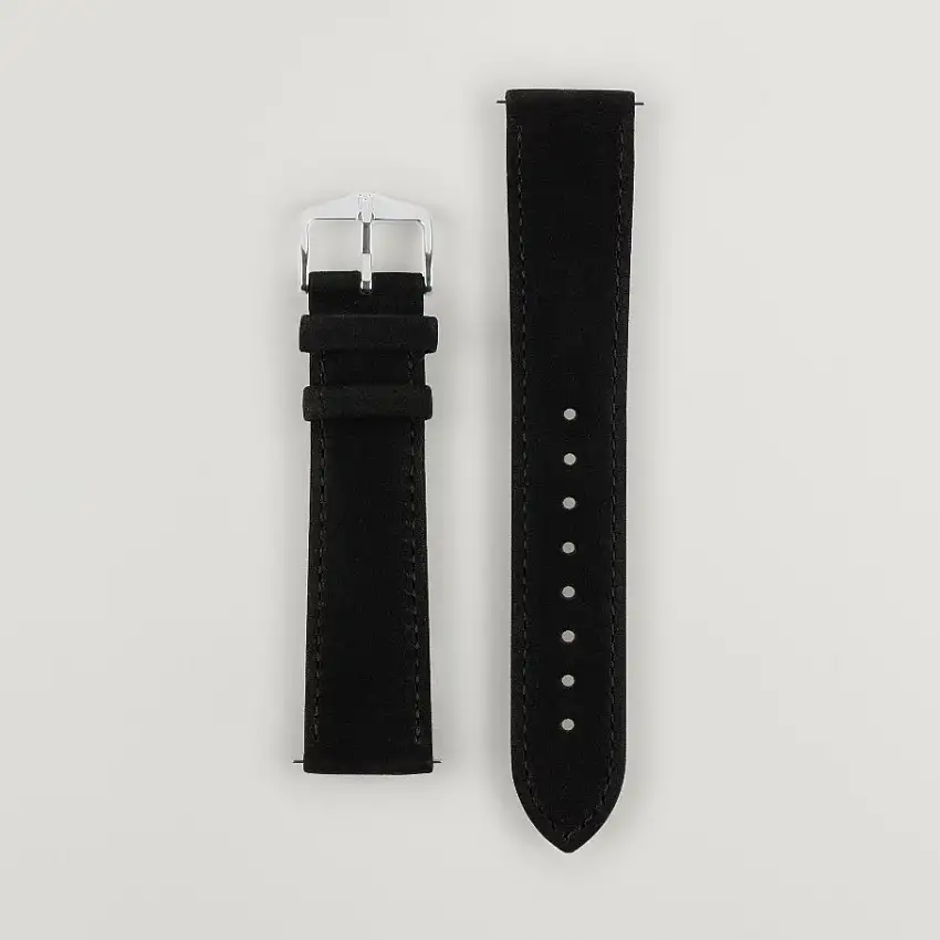 Osiris Calf Leather Nubuck Effect Watch Strap Black