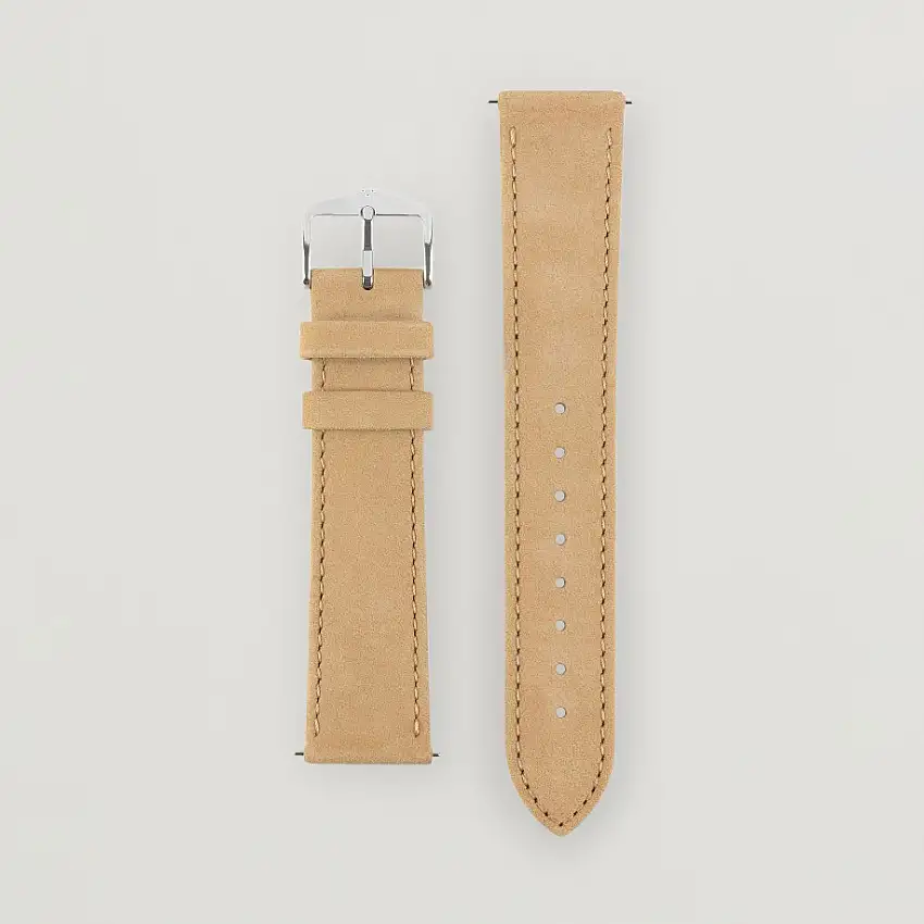 Osiris Calf Leather Nubuck Effect Watch Strap Beige