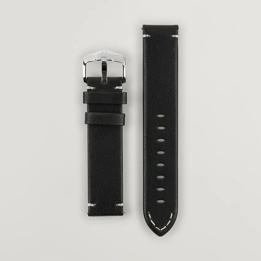 Ranger Retro Leather Watch Strap Black