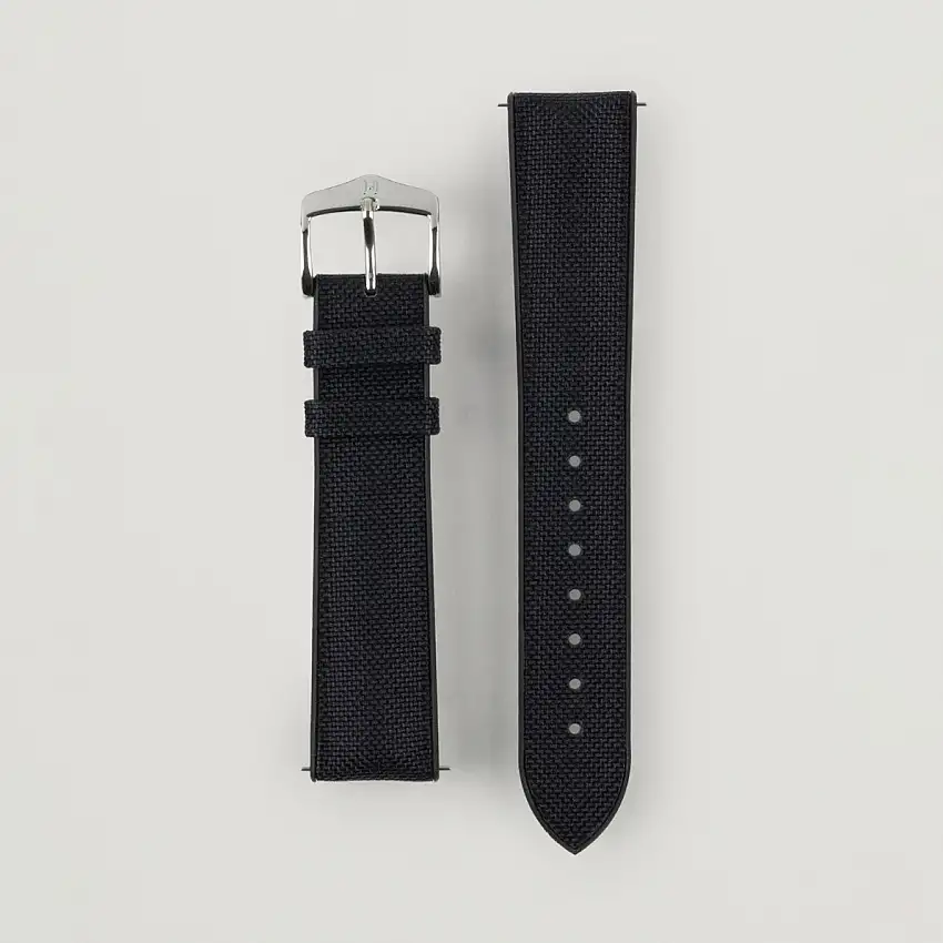 Arne Sailcloth Effect Performance Watch Strap Black