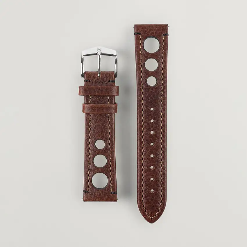 Rally Natural Leather Racing Watch Strap Brown