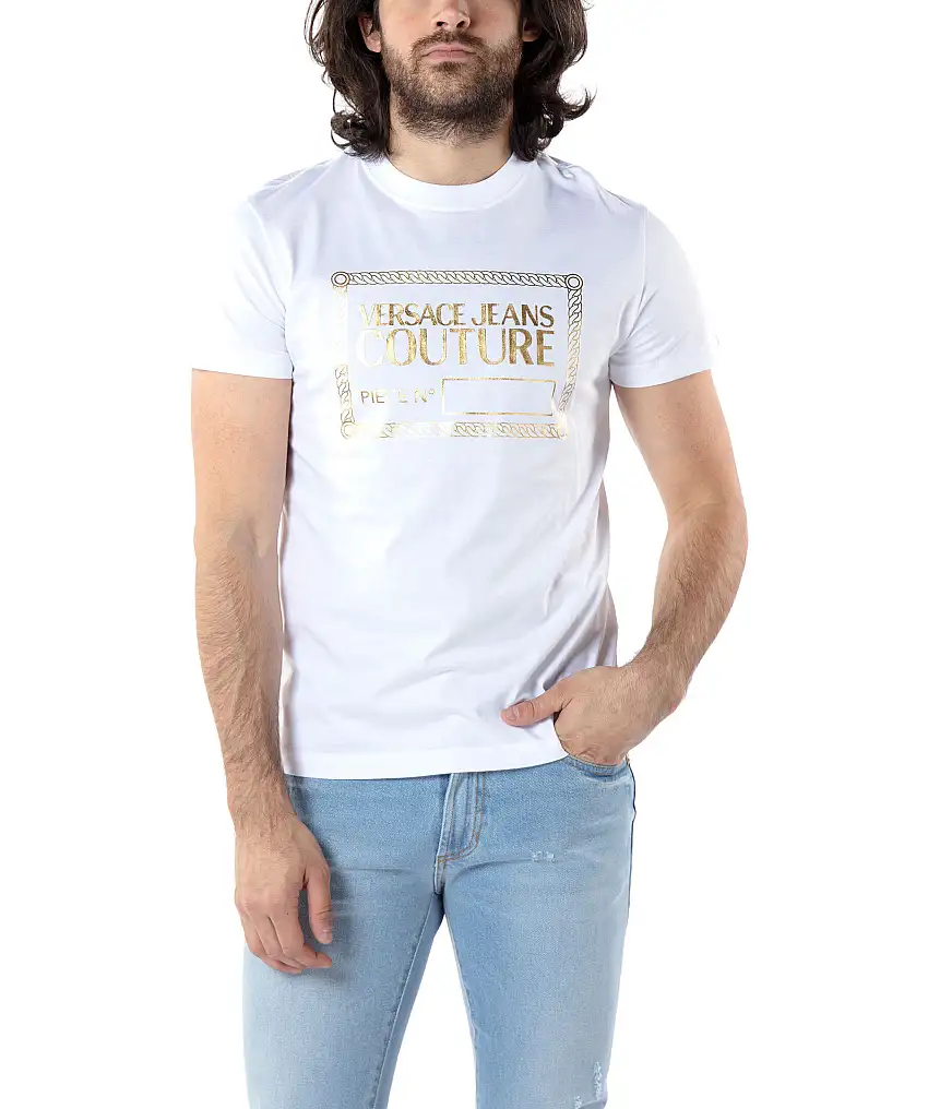 Versace Jeans Couture Piece Foil T-Shirt - Vit