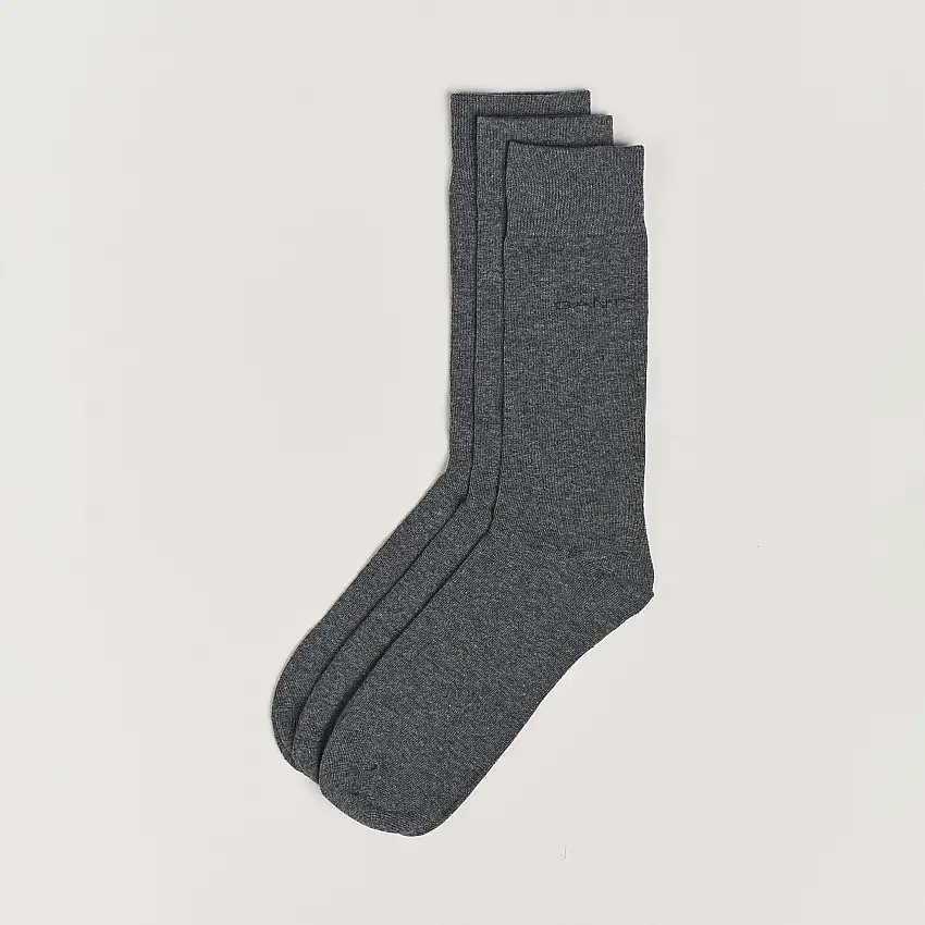 3-Pack Cotton Socks Charcoal Melange