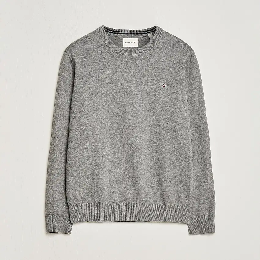 Classic Cotton Crew Neck Dark Grey Melange
