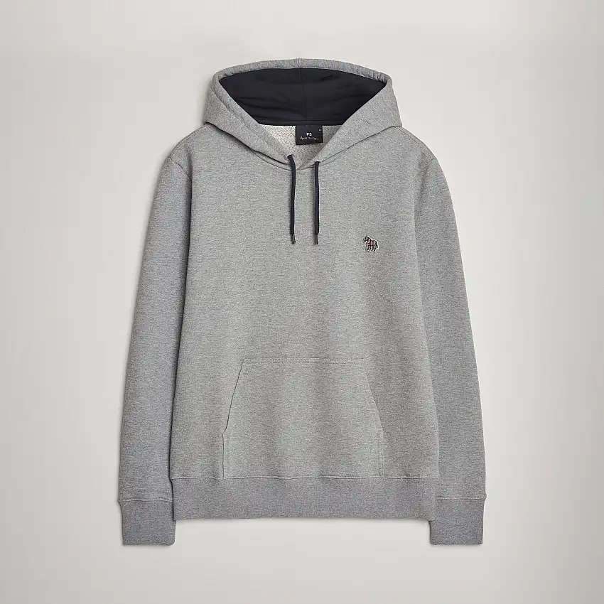 Zebra Organic Cotton Hoodie Grey Melange