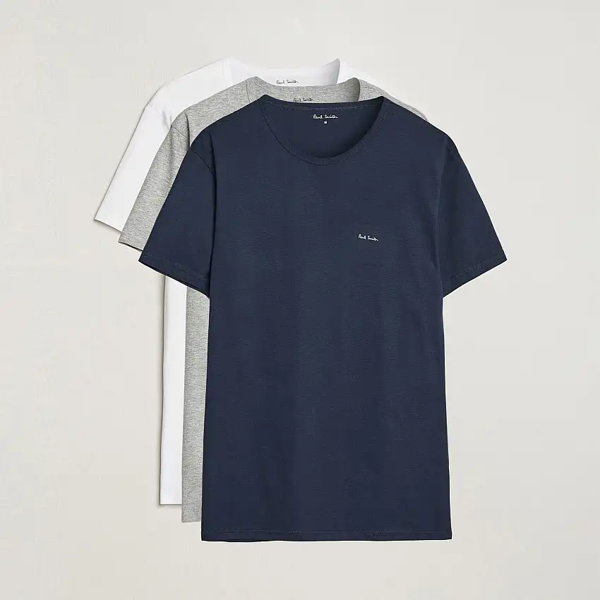 3-Pack Crew Neck T-Shirt Black/Navy/White