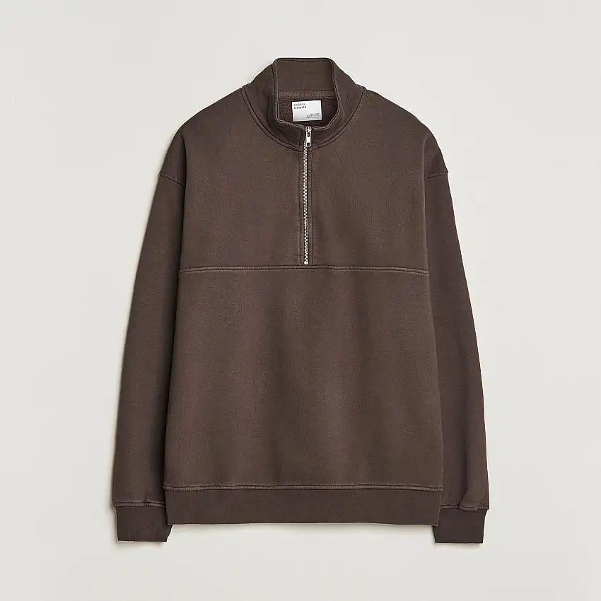 Classic Organic Half-Zip Coffee Brown