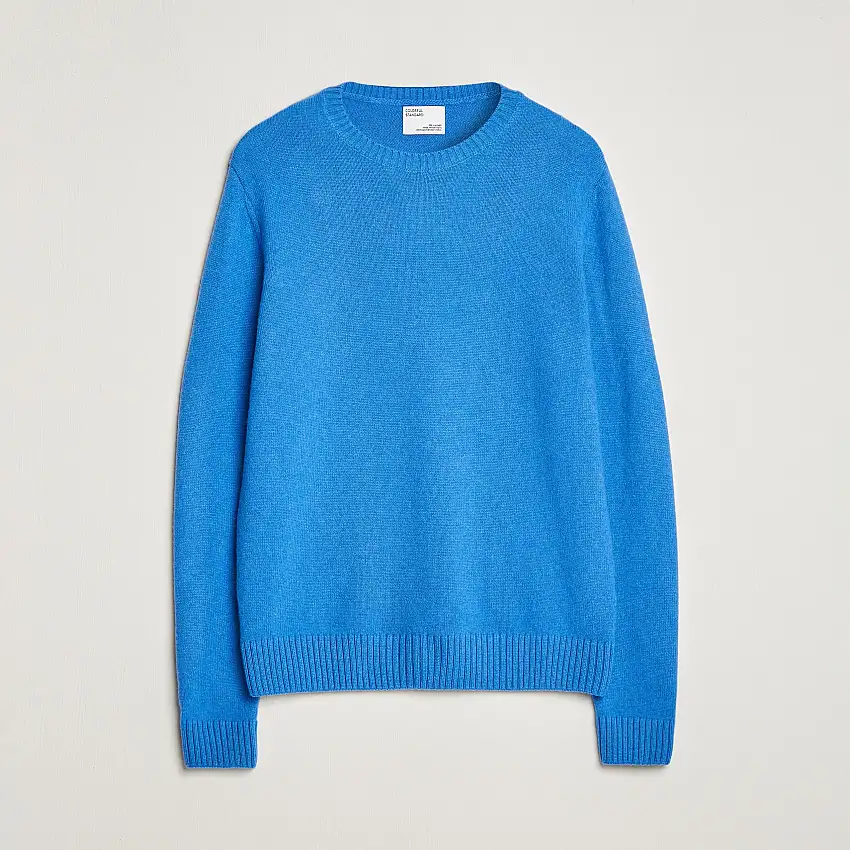 Classic Merino Wool Crew Neck Pacific Blue