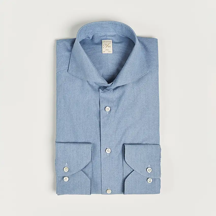 1899 Slim Denim Poplin Shirt Indigo