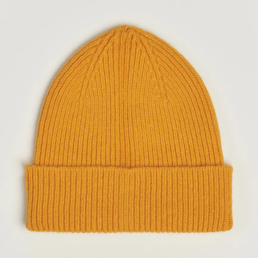 Lambswool/Caregora Beanie Orange Peel
