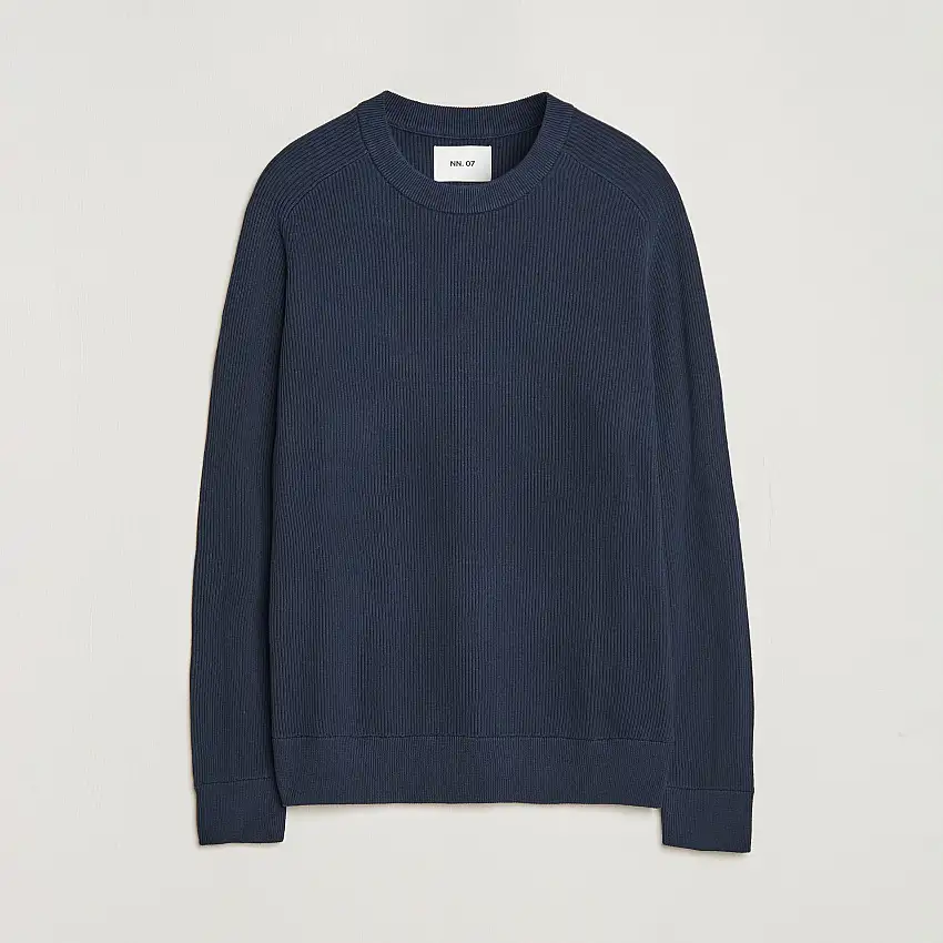 Kevin Cotton Knitted Sweater Navy Blue