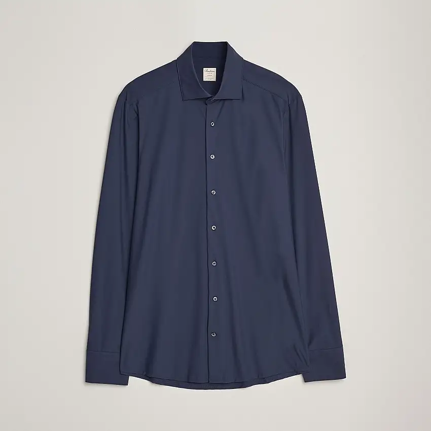 Slimline Cut Away 4-Way Stretch Shirt Navy