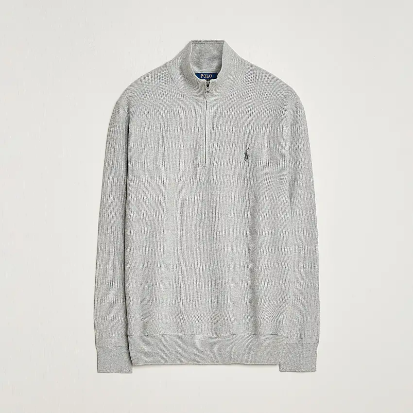 Textured Half Zip Andover Heather
